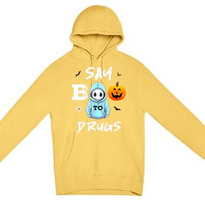 Say Boo To Drugs Funny Halloween Red Ribbon Week Awareness Premium Pullover Hoodie