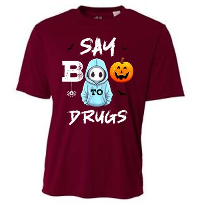 Say Boo To Drugs Funny Halloween Red Ribbon Week Awareness Cooling Performance Crew T-Shirt