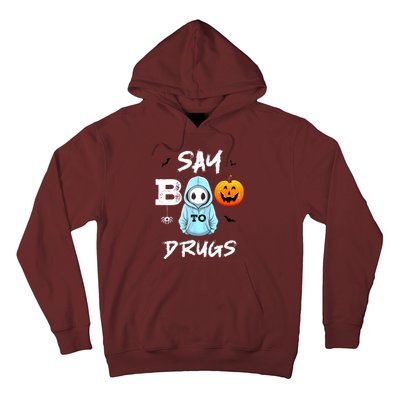 Say Boo To Drugs Funny Halloween Red Ribbon Week Awareness Hoodie