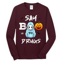 Say Boo To Drugs Funny Halloween Red Ribbon Week Awareness Tall Long Sleeve T-Shirt