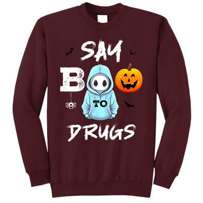 Say Boo To Drugs Funny Halloween Red Ribbon Week Awareness Tall Sweatshirt