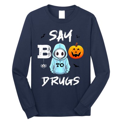 Say Boo To Drugs Funny Halloween Red Ribbon Week Awareness Long Sleeve Shirt