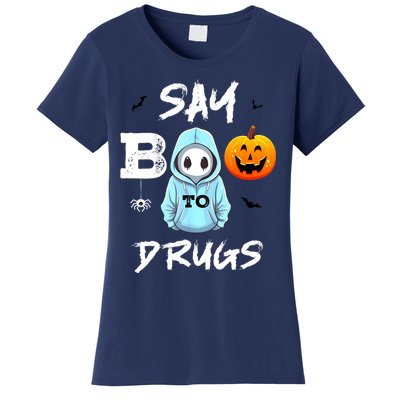 Say Boo To Drugs Funny Halloween Red Ribbon Week Awareness Women's T-Shirt