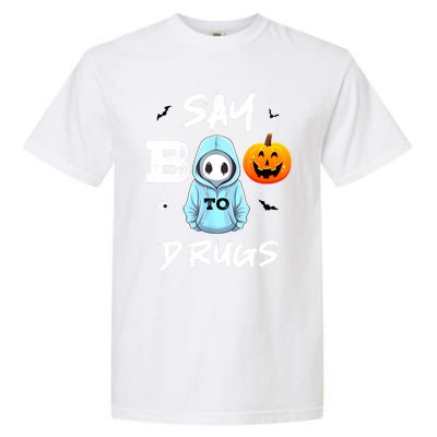 Say Boo To Drugs Funny Halloween Red Ribbon Week Awareness Garment-Dyed Heavyweight T-Shirt