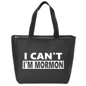 Steve Berthiaume The Wearing I Cant Im Mormon Zip Tote Bag