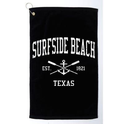 Surfside Beach Tx Vintage Crossed Oars & Boat Anchor Sports Golf Towel