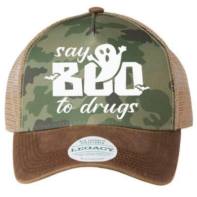 Say Boo To Drugs Funny Halloween Red Ribbon Week Awareness Legacy Tie Dye Trucker Hat