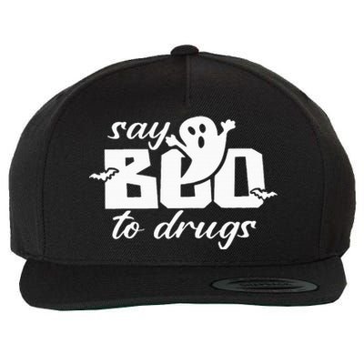 Say Boo To Drugs Funny Halloween Red Ribbon Week Awareness Wool Snapback Cap