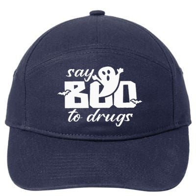 Say Boo To Drugs Funny Halloween Red Ribbon Week Awareness 7-Panel Snapback Hat