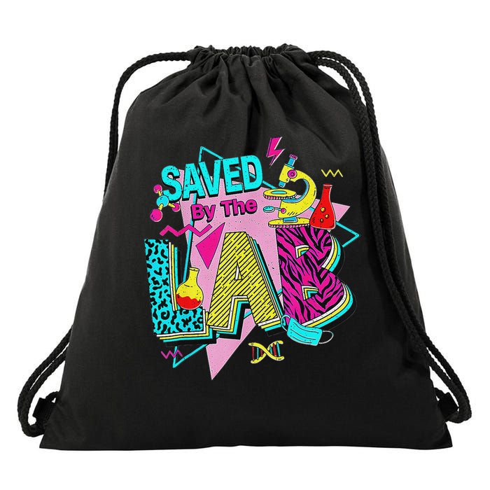 Saved By The Lab Retro Medical Laboratory Tech Drawstring Bag