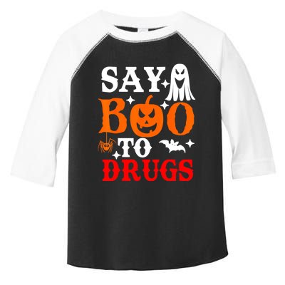 Say Boo To Drugs Funny Halloween Red Ribbon Week Awareness Toddler Fine Jersey T-Shirt