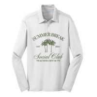 Summer Break Teacher Off Duty Silk Touch Performance Long Sleeve Polo