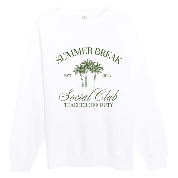 Summer Break Teacher Off Duty Premium Crewneck Sweatshirt