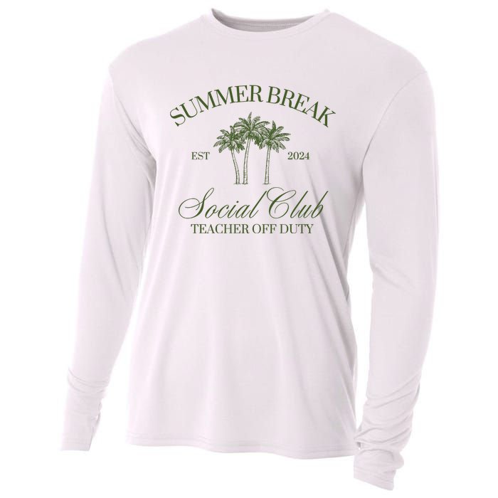 Summer Break Teacher Off Duty Cooling Performance Long Sleeve Crew