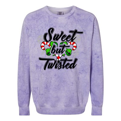 Sweet But Twisted Candycane Funny Christmas Gift Dults Gift Colorblast Crewneck Sweatshirt