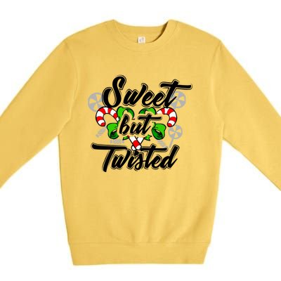 Sweet But Twisted Candycane Funny Christmas Gift Dults Gift Premium Crewneck Sweatshirt