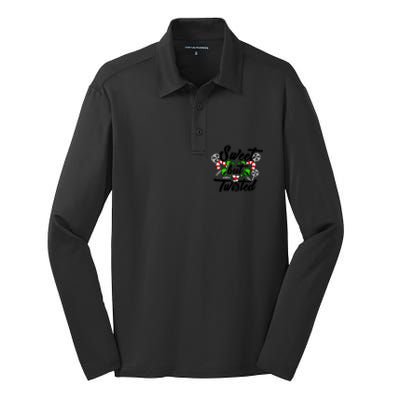 Sweet But Twisted Candycane Funny Christmas Gift Dults Gift Silk Touch Performance Long Sleeve Polo