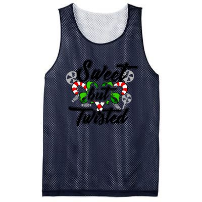 Sweet But Twisted Candycane Funny Christmas Gift Dults Gift Mesh Reversible Basketball Jersey Tank