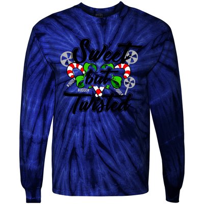 Sweet But Twisted Candycane Funny Christmas Gift Dults Gift Tie-Dye Long Sleeve Shirt