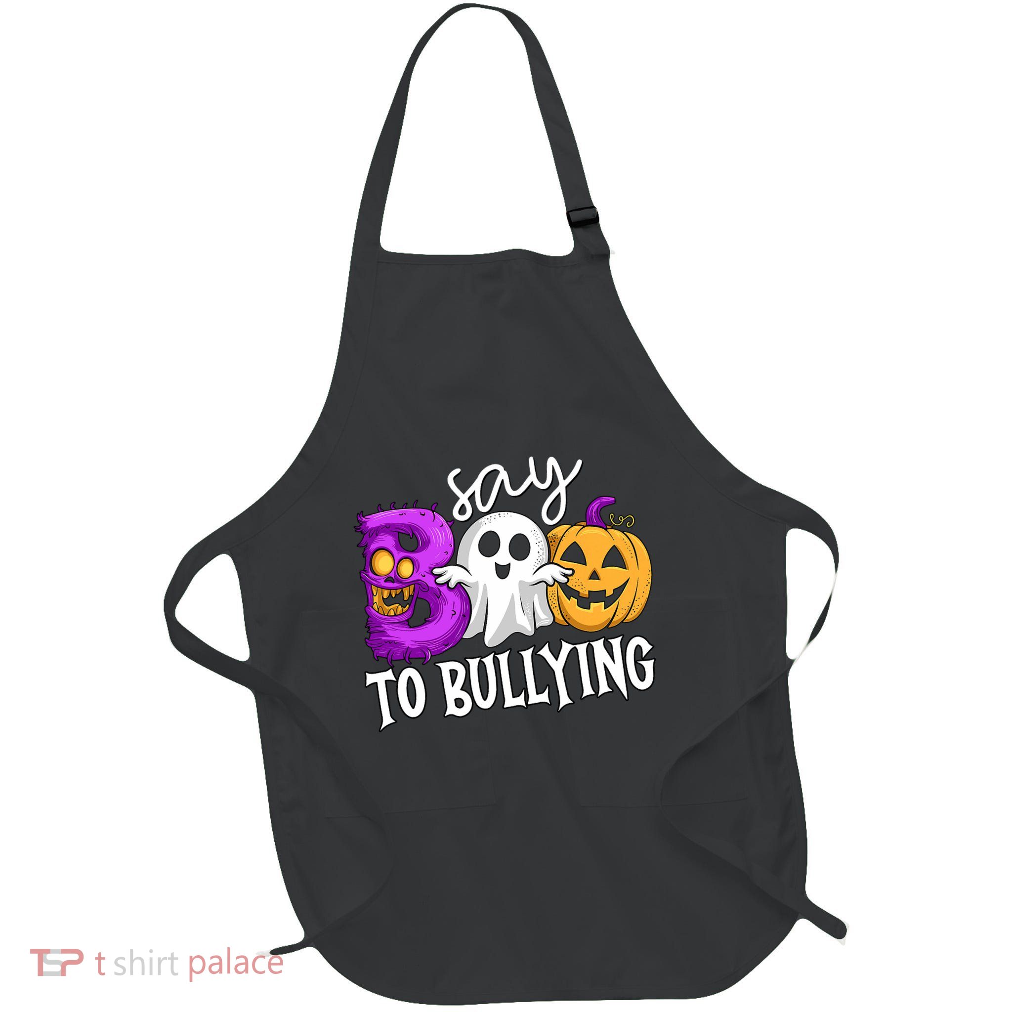Say Boo To Bullying Orange Anti Bullying Unity Day Halloween Full-Length Apron With Pockets