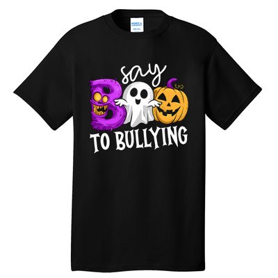 Say Boo To Bullying Orange Anti Bullying Unity Day Halloween Tall T-Shirt