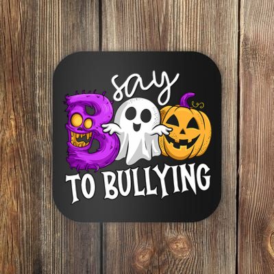 Say Boo To Bullying Orange Anti Bullying Unity Day Halloween Coaster