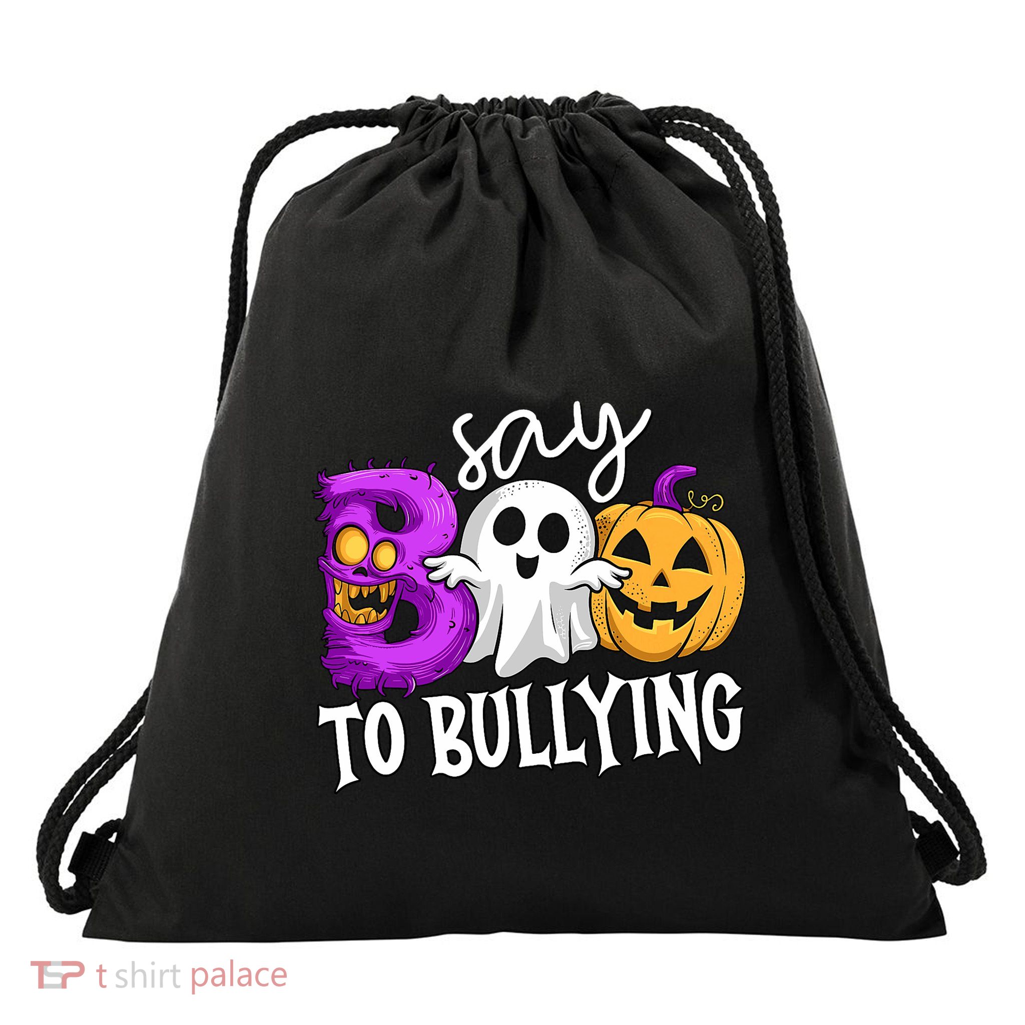 Say Boo To Bullying Orange Anti Bullying Unity Day Halloween Drawstring Bag
