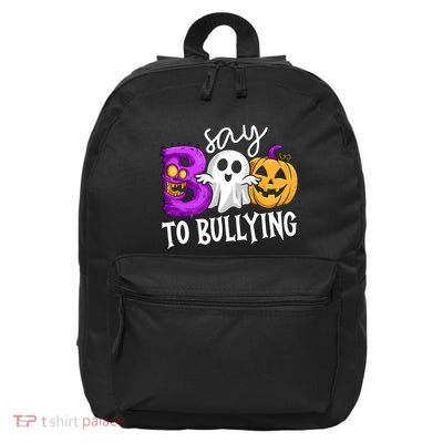 Say Boo To Bullying Orange Anti Bullying Unity Day Halloween 16 in Basic Backpack