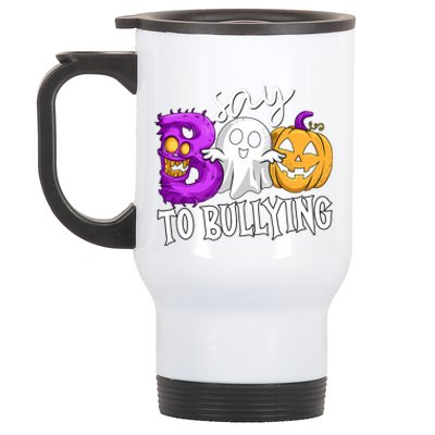 Say Boo To Bullying Orange Anti Bullying Unity Day Halloween Stainless Steel Travel Mug