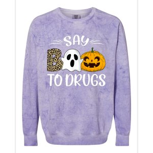 Say Boo To Drugs Red Ribbon Week Awareness Funny Halloween Colorblast Crewneck Sweatshirt