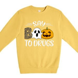 Say Boo To Drugs Red Ribbon Week Awareness Funny Halloween Premium Crewneck Sweatshirt