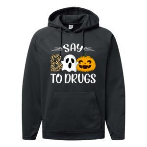 Say Boo To Drugs Red Ribbon Week Awareness Funny Halloween Performance Fleece Hoodie