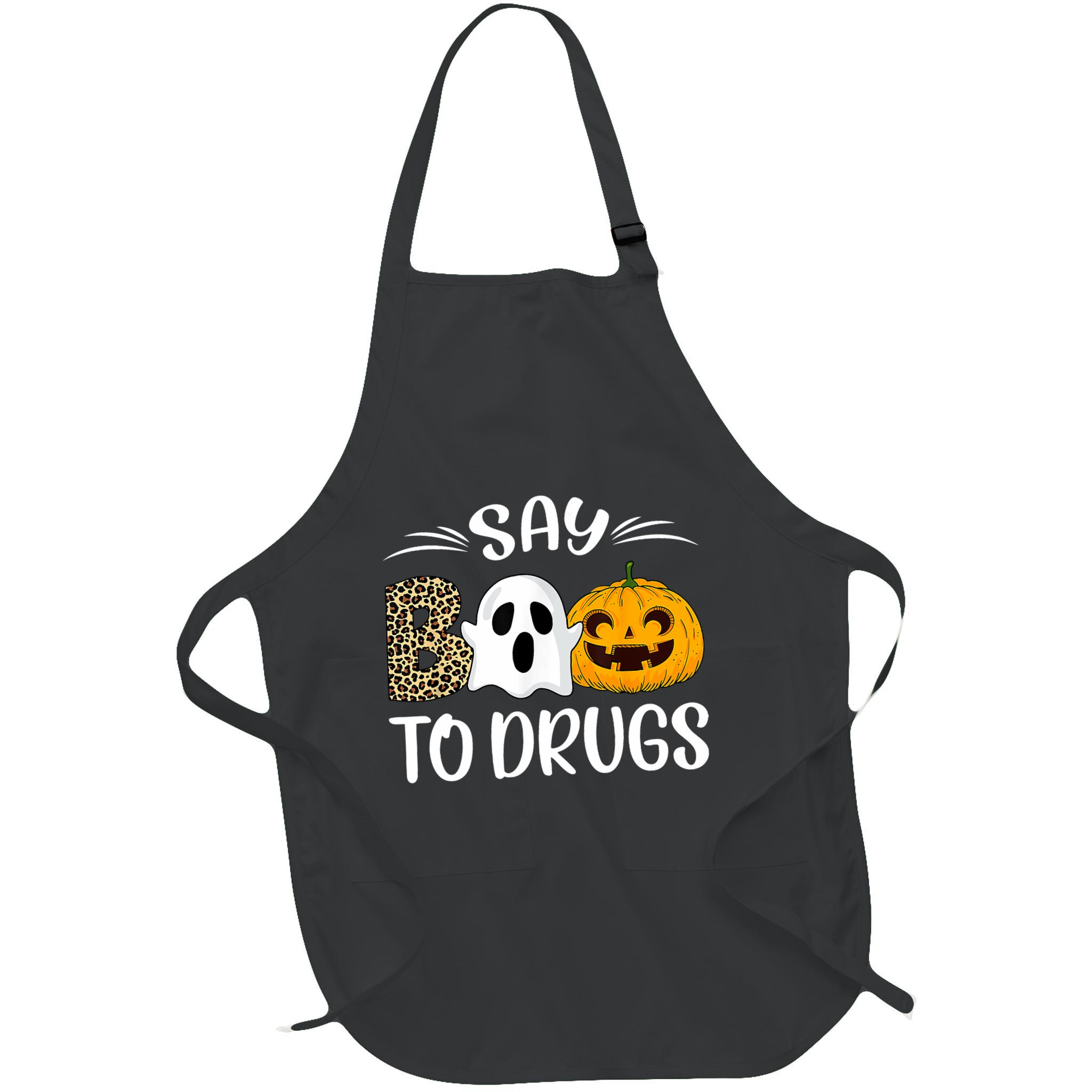 Say Boo To Drugs Red Ribbon Week Awareness Funny Halloween Apron
