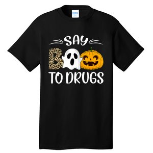 Say Boo To Drugs Red Ribbon Week Awareness Funny Halloween Tall T-Shirt