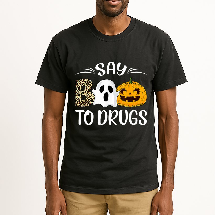 Say Boo To Drugs Red Ribbon Week Awareness Funny Halloween Tall T-Shirt
