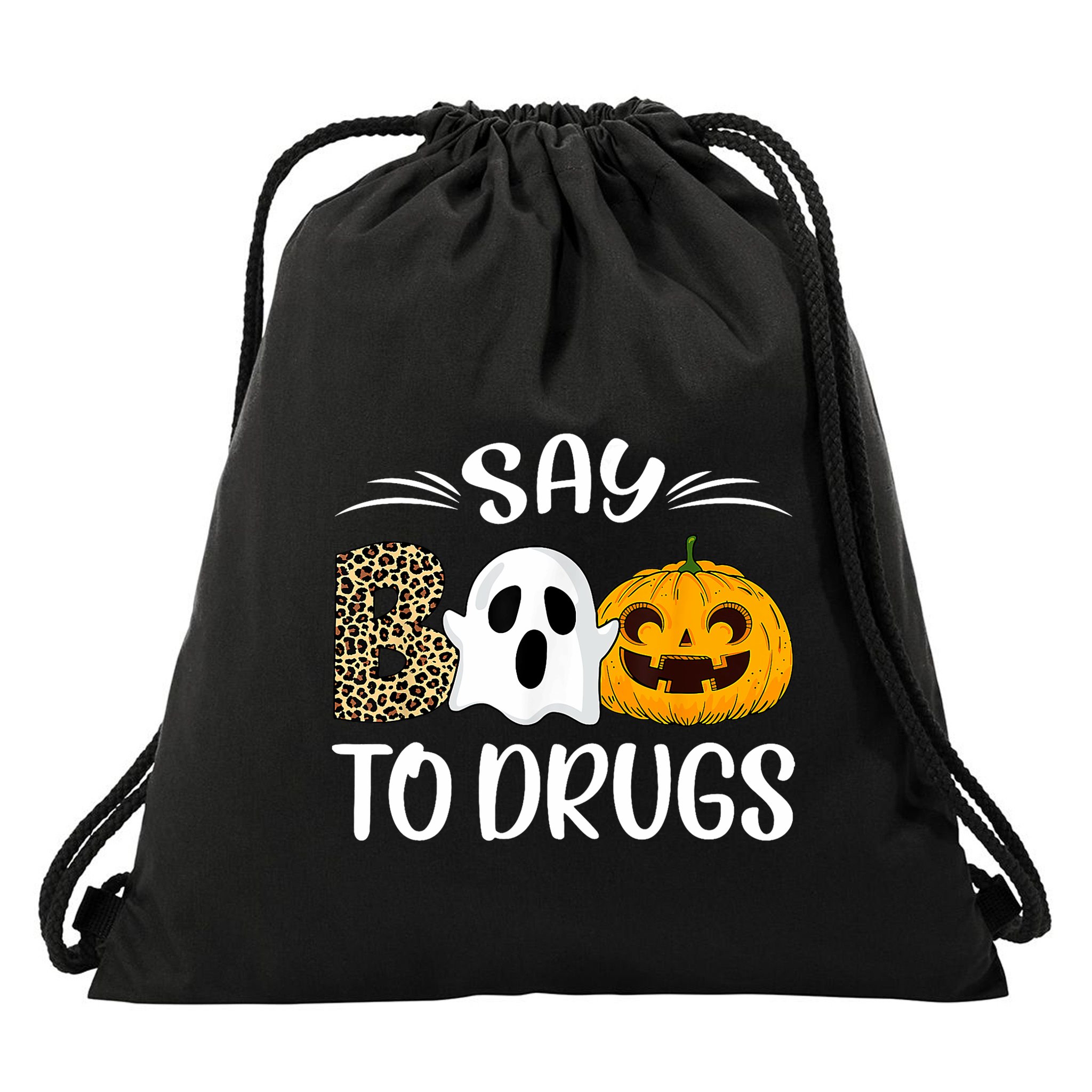 Say Boo To Drugs Red Ribbon Week Awareness Funny Halloween Drawstring Bag