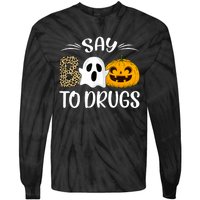 Say Boo To Drugs Red Ribbon Week Awareness Funny Halloween Tie-Dye Long Sleeve Shirt