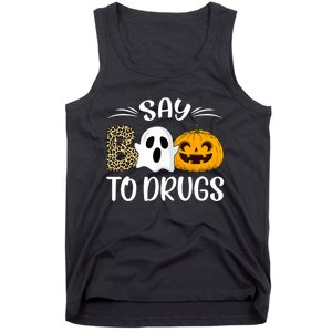 Say Boo To Drugs Red Ribbon Week Awareness Funny Halloween Tank Top