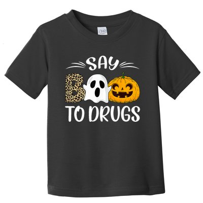 Say Boo To Drugs Red Ribbon Week Awareness Funny Halloween Toddler T-Shirt