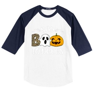 Say Boo To Drugs Red Ribbon Week Awareness Funny Halloween Baseball Sleeve Shirt