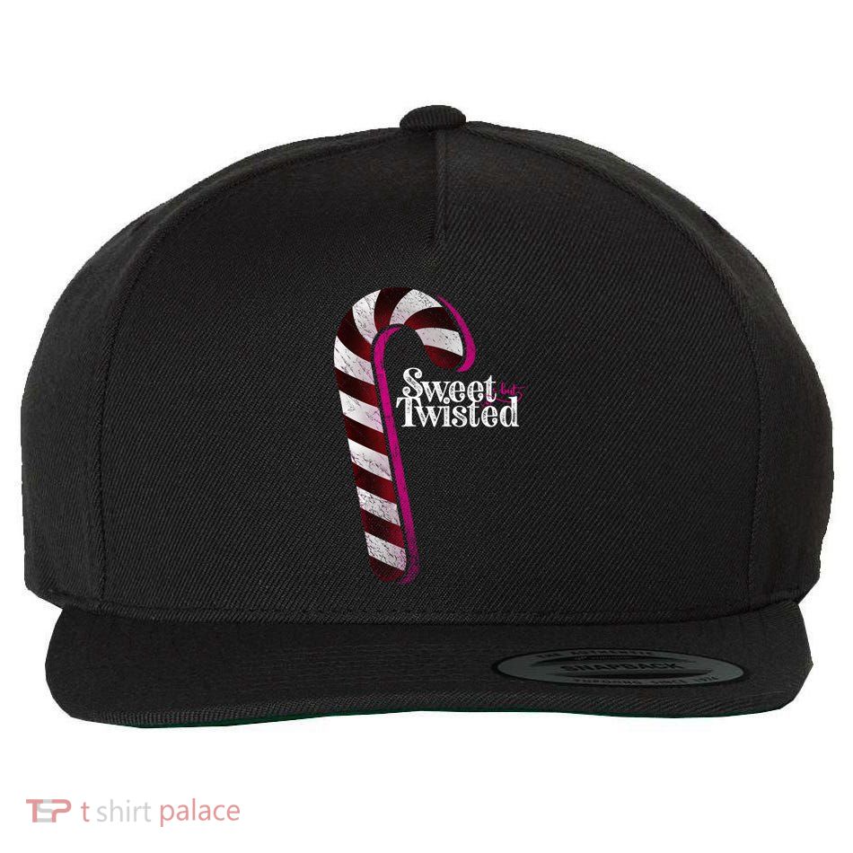 Sweet But Twisted Big Candy Cane Cute Gift Wool Snapback Cap