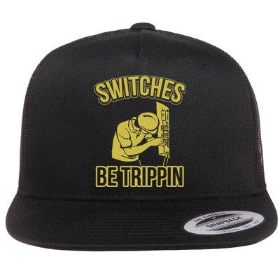 Switches Be Trippin Funny Master Electrician Fuse Box Flat Bill Trucker Hat