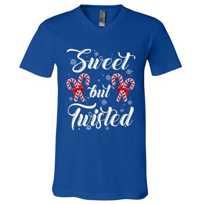 Sweet But Twisted Candy Cane Christmas Hat Funny Funny Gift Cool Gift V-Neck T-Shirt