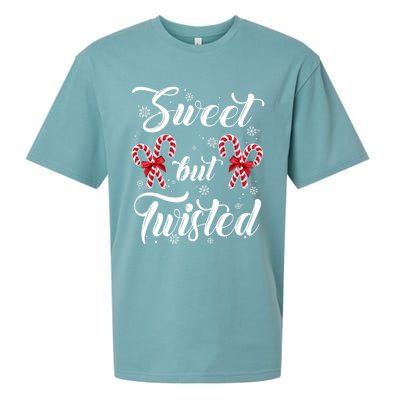 Sweet But Twisted Candy Cane Christmas Hat Funny Funny Gift Cool Gift Sueded Cloud Jersey T-Shirt