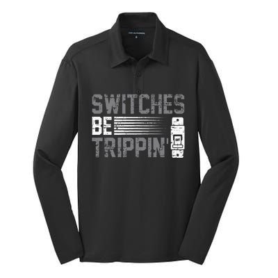 Switches Be Trippin Voltage Lineman Circuit Cable Silk Touch Performance Long Sleeve Polo