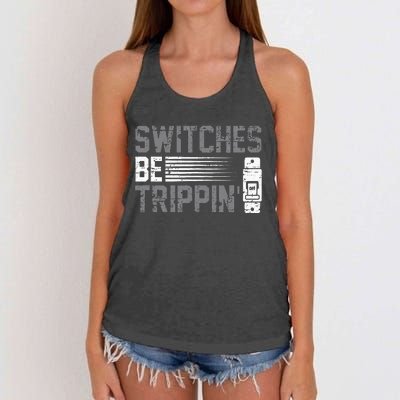 Switches Be Trippin Voltage Lineman Circuit Cable Women's Knotted Racerback Tank