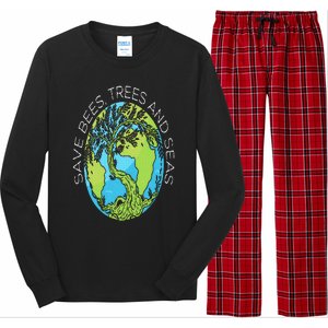 Save Bees Trees And Seas Climate Change Long Sleeve Pajama Set