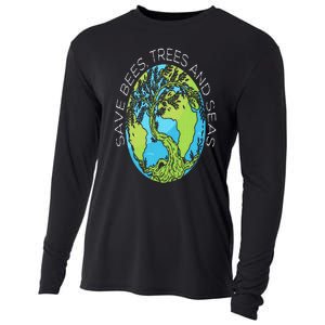 Save Bees Trees And Seas Climate Change Cooling Performance Long Sleeve Crew