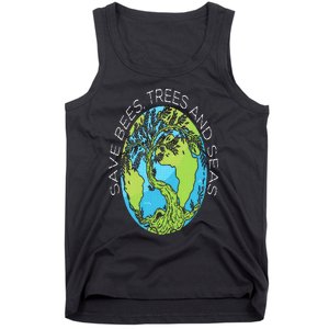 Save Bees Trees And Seas Climate Change Tank Top