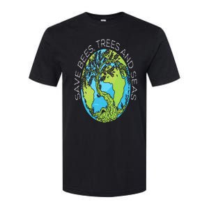 Save Bees Trees And Seas Climate Change Softstyle CVC T-Shirt